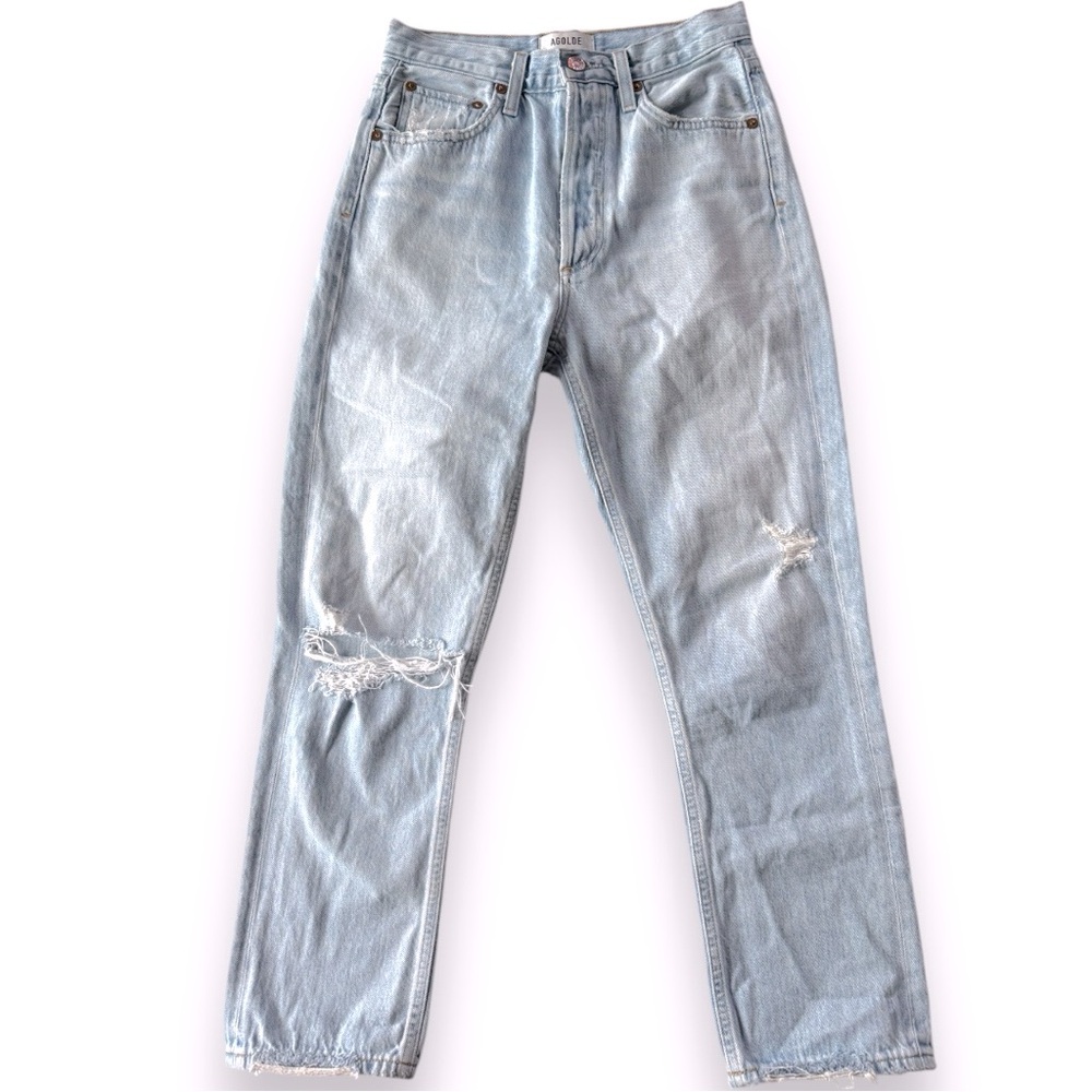 Agolde Riley High Rise Straight Crop In Shatter Size 25 - Picture 2 of 12